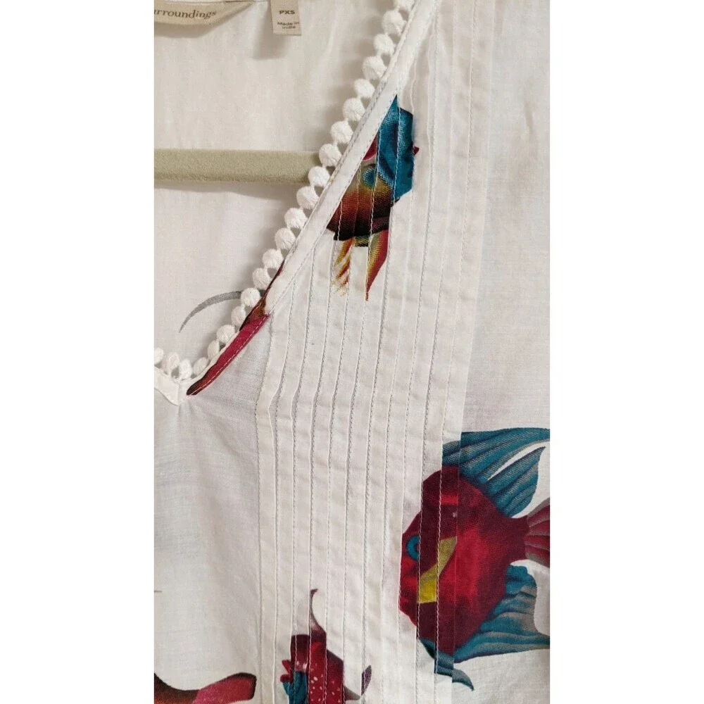 Women's Soft Surroundings Coral Reef Fish Seychelles Tunic/Dress/Cover-Up PXS - Picture 9 of 14